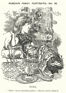 Ouida (Maria Louise Rame), English novelist by Edward Linley (after) Sambourne