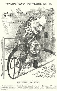 Punch cartoon: Sir Julius Benedict, German-born composer and conductor