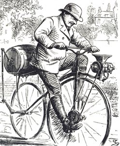 Cartoon Depicting a Coffee Grinding Bike