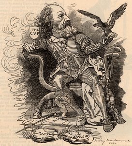 Cartoon of Alfred Tennyson, English Poet by Edward Linley Sambourne