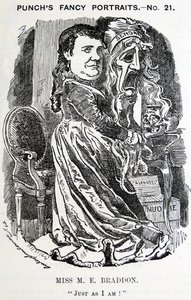 Illustrated portrait of Mary Elizabeth Braddon (Maxwell) by Edward Linley Sambourne
