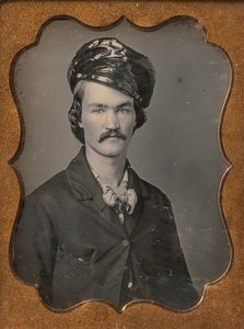 Man with Mustache Wearing Oilskin Hat, 1854-55