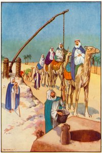 A Halting-Place in the Desert, Drawing Water from a Well