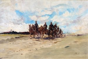 Royal Artillery, a field gun team on the march by Edward Matthew Hale
