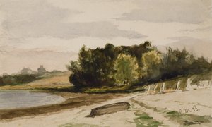 Landscape with Log on the Beach (#40), c. 1880 by Edward Mitchell Bannister