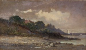 Shoreline with Sailboats and Roof by Edward Mitchell Bannister