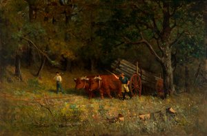Untitled boy and man with oxen, 1891
