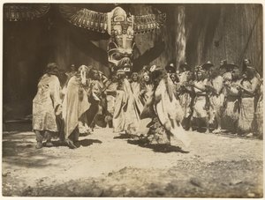 [Naida dances the Dance of Life and Death] by Edward S. Curtis