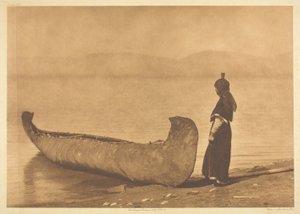On the Shore of the Lake - Kutenai by Edward S. Curtis