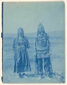 Piegan Man and Woman by Edward S. Curtis