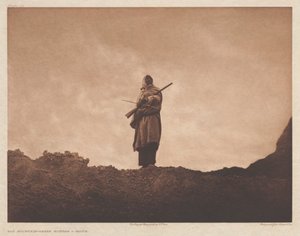 Portfolio III, Plate 110: The Mountain-Sheep Hunter by Edward S. Curtis