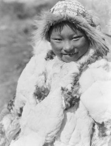 Eskimo child identified as Uyowutcha, probably from Nunivak Island, Alaska, c.1929