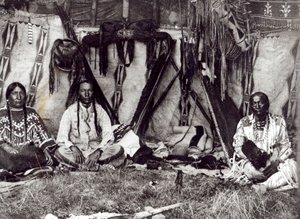 Piegan Lodge Interior by Edward Sheriff Curtis
