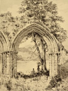 The Forth: Lake of Menteith from Inchmahome Priory, c.1880 by Edward Slocombe