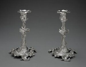 Pair of candlesticks, c.1755-56