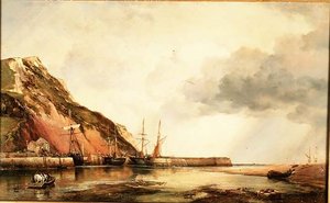 Axmouth Harbour, Devon-Low Water by Edward William Cooke