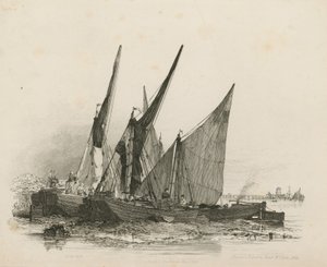 Barges on the Thames by Edward William Cooke