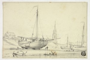 Church at Scheveningen by Edward William Cooke
