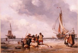Fisherfolk Counting the Catch by Edward William Cooke
