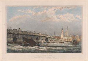 Old London Bridge after the Repair of 1700 until 1831/1832 by Edward William Cooke