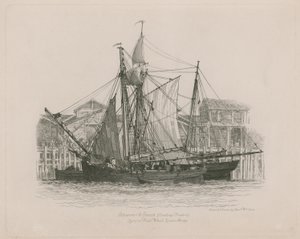 Schooner and Smack lying at Fresh Wharf by Edward William Cooke