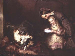 Feeding the Cats by Edward William John Hopley