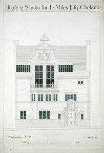 House and Studio for F. Miles Esq, Chelsea, engraved by C.P. Edwards