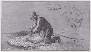 Sheep-shearing by Edwin (after) Landseer