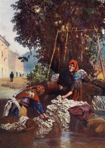 Corsica: Woman washing linen