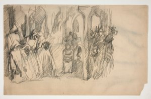 Composition Study for The Quest of the Holy Grail Mural Series at Boston Public Library