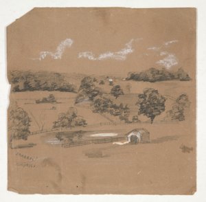 Farm Landscape Overlooking Pastures by Edwin Austin Abbey