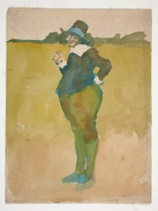 Fat Man in Landscape by Edwin Austin Abbey