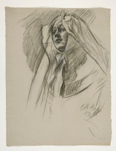 Figure study for the Infancy of Galahad, from The Quest of the Holy Grail (a series of 15 paintings for the Boston Public Library, completed in 1901)