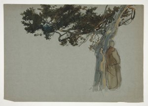 Figures Standing Beneath a Tree by Edwin Austin Abbey
