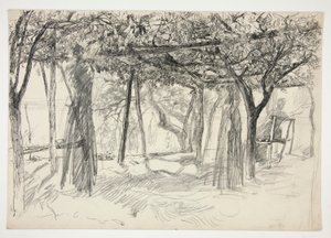 Figures under an arbor by Edwin Austin Abbey