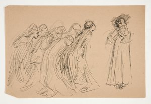 Galahad and the Captive Virtues, study for The Quest of the Holy Grail (series of fifteen paintings for the Boston Public Library, completed in 1901) by Edwin Austin Abbey