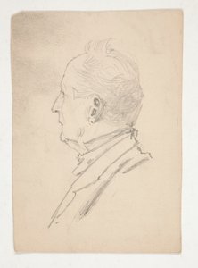 Head of a man (recto); Fragments of sketches (verso) by Edwin Austin Abbey