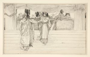 Hermione Entreats Polixenes - Act I, Scene II, The Winter by Edwin Austin Abbey