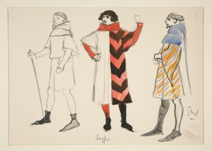 Juggler and Gent, costume sketch for Henry Irving by Edwin Austin Abbey