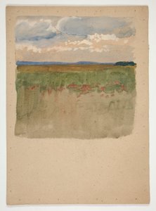Landscape with field, horizon, sky by Edwin Austin Abbey