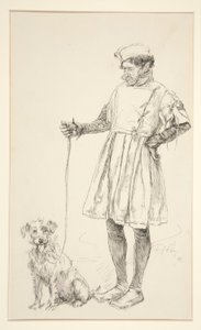 Launce and His Dog, from Act IV, Scene iv, Two Gentlemen of Verona by Edwin Austin Abbey