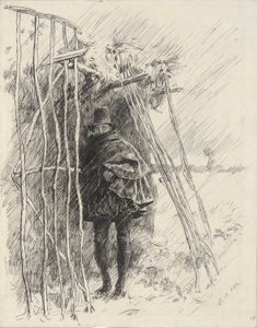 Man in Rain, Study for Illustration