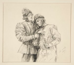 Orlando and Adam, Illustration for Act II, Scene iv, As You Like It by Edwin Austin Abbey