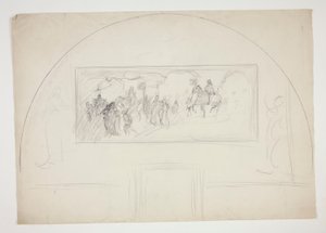 Plan for the Installation of One of The Quest of the Holy Grail Murals at Boston Public Library by Edwin Austin Abbey
