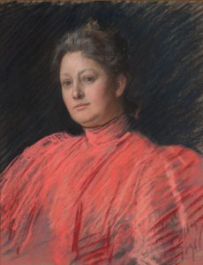 Portrait of Mrs. Abbey in Pink Dress, Waist Length