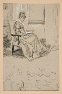 Portrait of Mrs. Abbey, reading by Edwin Austin Abbey