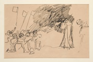 Preliminary Sketch for Act II, Scene I, All by Edwin Austin Abbey