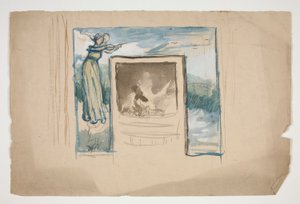 Preliminary Sketch for a Tile Fireplace Surround by Edwin Austin Abbey