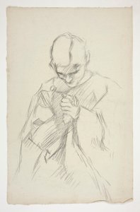 Robed Figure, Praying: Study for The Quest of the Holy Grail Mural Series at Boston Public Library by Edwin Austin Abbey