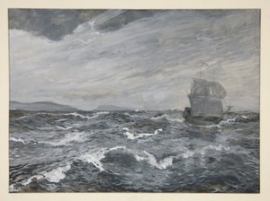 Seascape with Sailing Boat